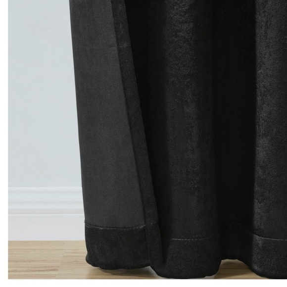 Shimmer Rod Pocket Blackout Curtains, Set of 2, Black, 37" W x 84" L - Picture 3 of 12